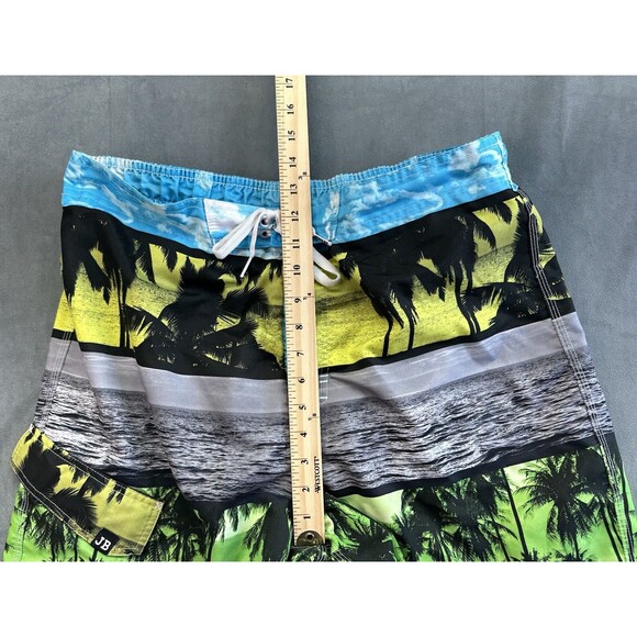 Joe Boxer Hawaiian Swim Board Shorts Trunks Y2K Mens Large Tropical Lined Summer - Picture 10 of 11